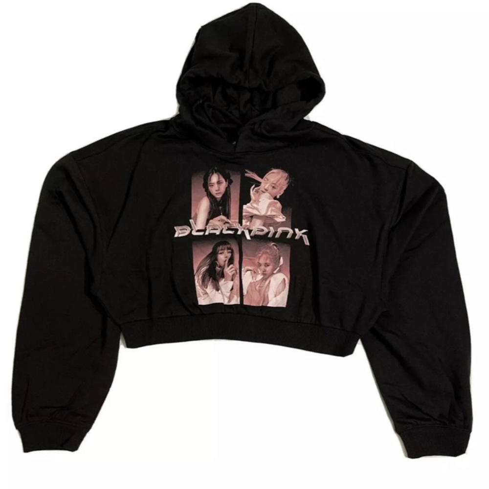 H&M X BlackPink cropped hoodie